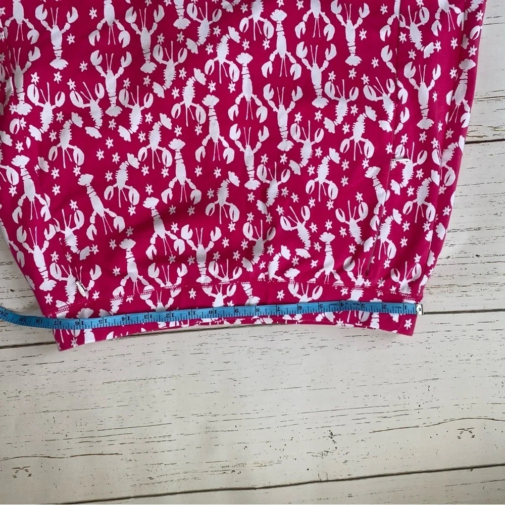 Talbots Pink Lobster Novelty print skirt skort size L